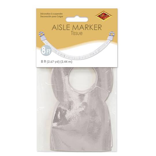 Beistle 8ft. White Tissue Aisle Markers, 2ct.